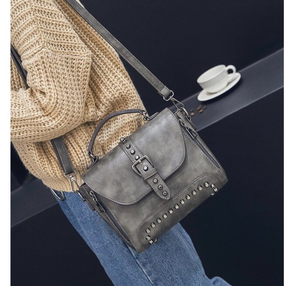 Brown studded shoulder bag,cross body,Steampunk - Picture 7 of 8